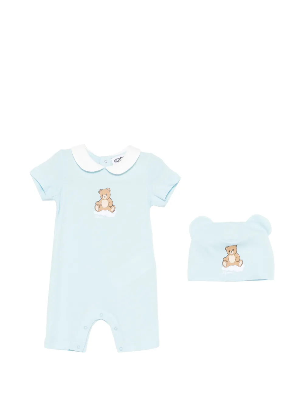Moschino Kids teddy-print romper set - Blau