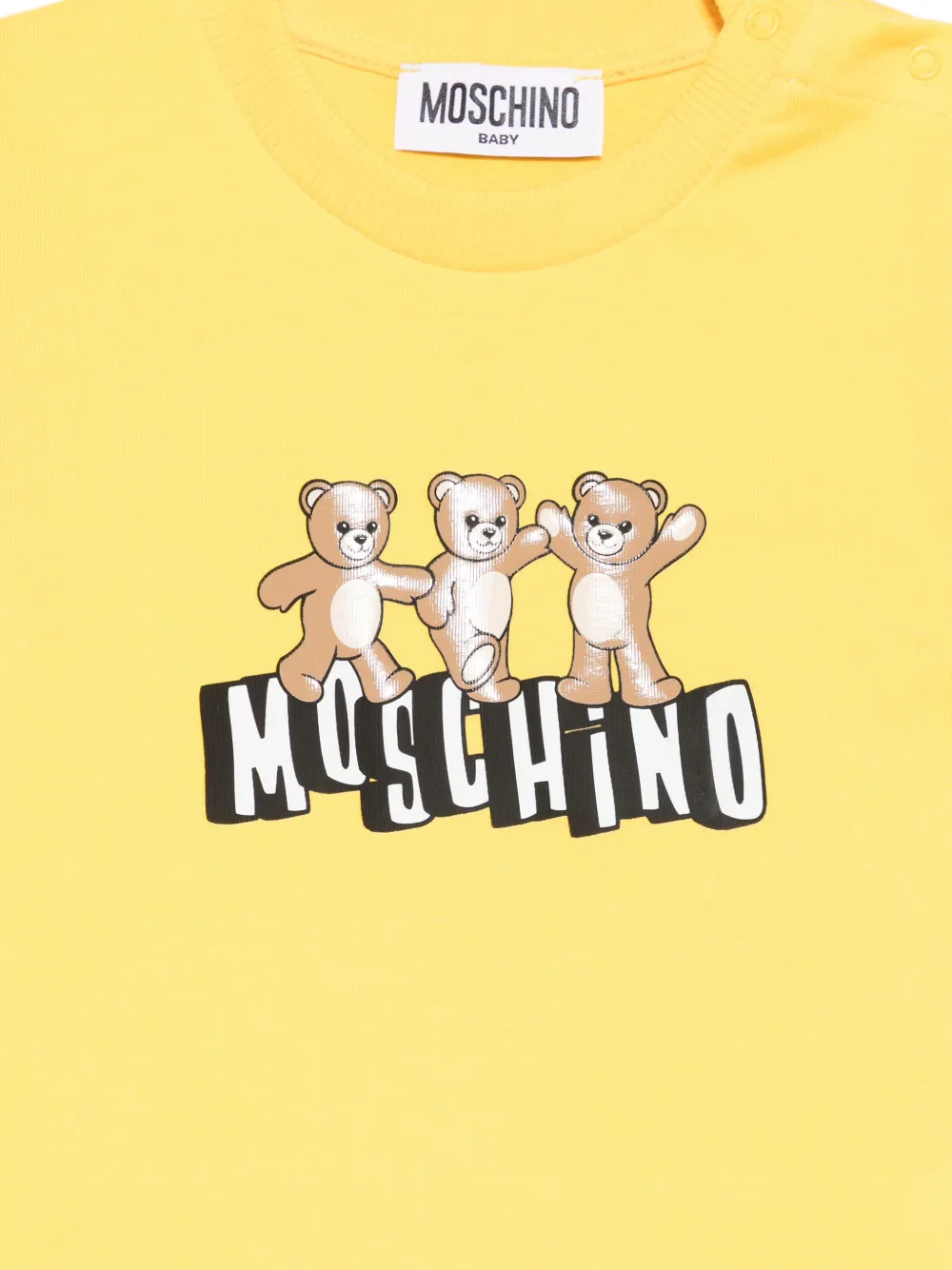 Moschino Kids T-shirt met teddybeerprint Geel