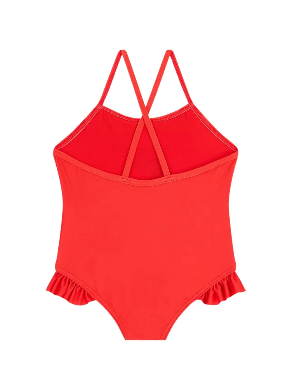  Moschino Kids Ruffled Print Swimsuit - Red 