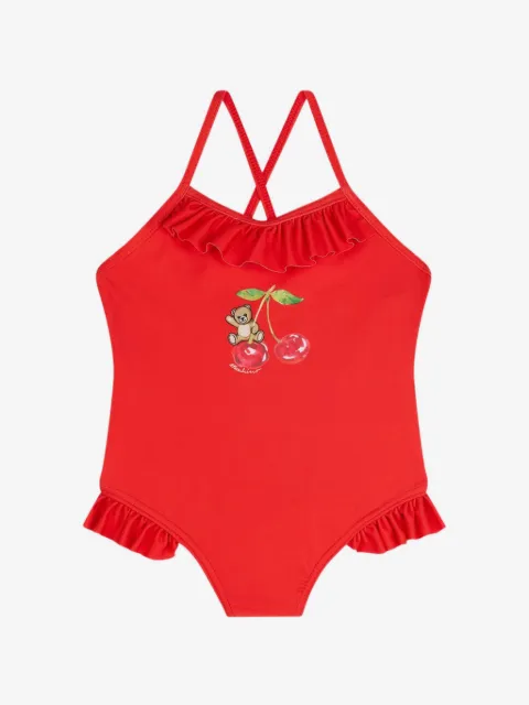 Moschino Kids ruffled print swimsuit