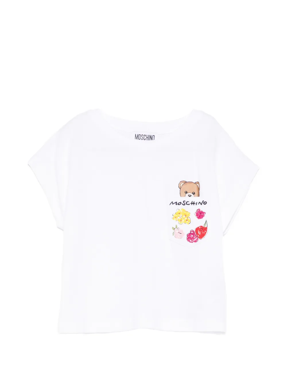Moschino Kids Teddy Bear-detail T-shirt - Bianco
