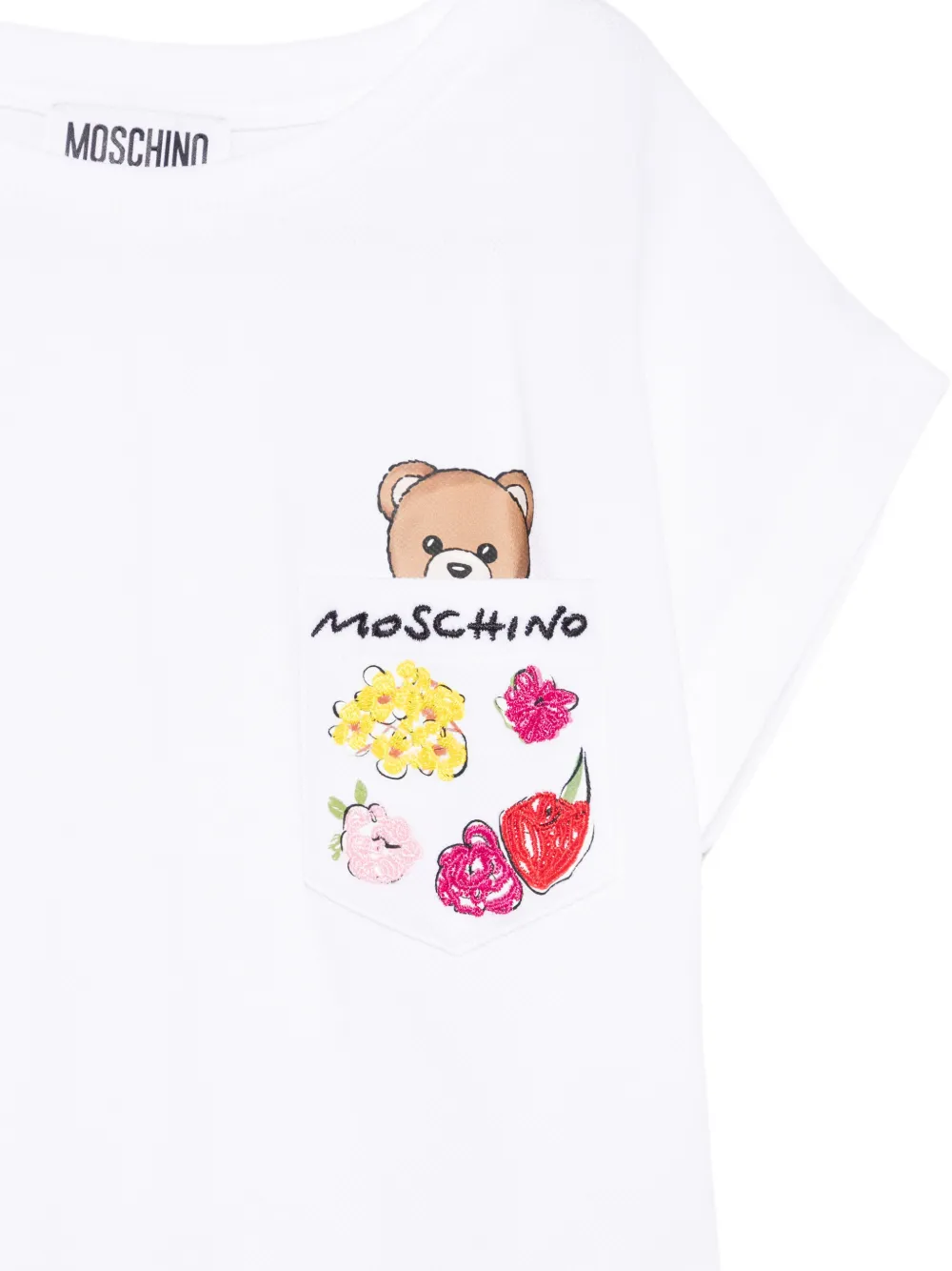 Moschino Kids T-shirt met teddybeerprint Wit