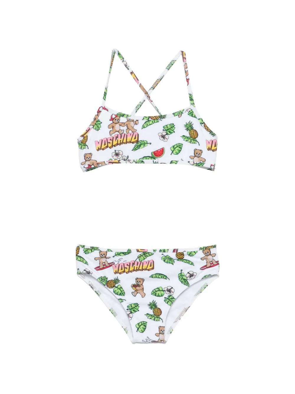 Moschino Kids printed bikini - Bianco