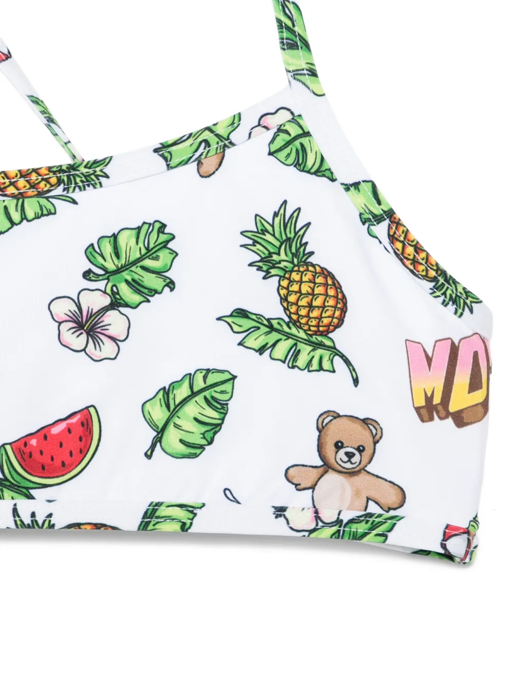Moschino Kids Bikini met print Wit