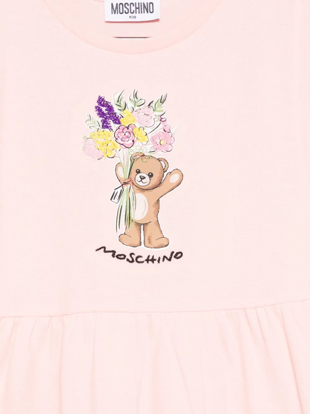 Moschino Kids Jurk met bloemenprint Roze
