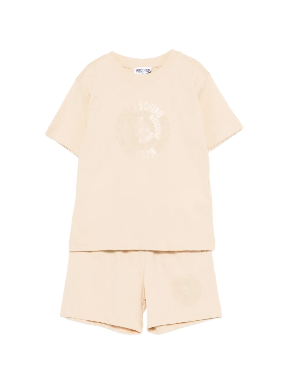 Moschino Kids logo-print shorts set - Nude