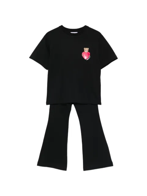 Moschino Kids Teddy Heart trousers and T-shirt set