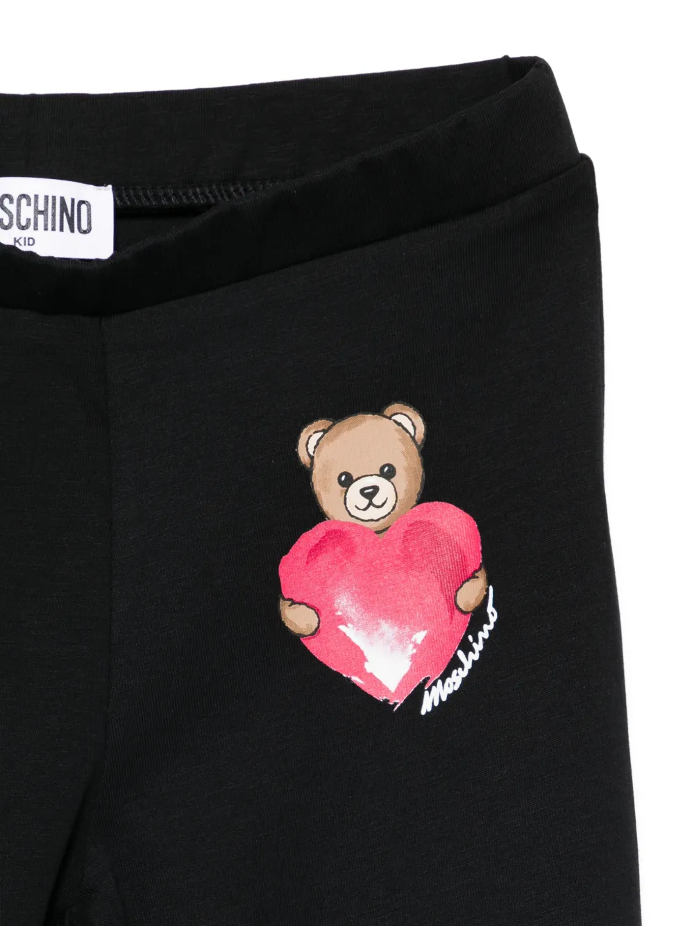 Moschino Kids Teddy Heart broek en T-shirt set Zwart