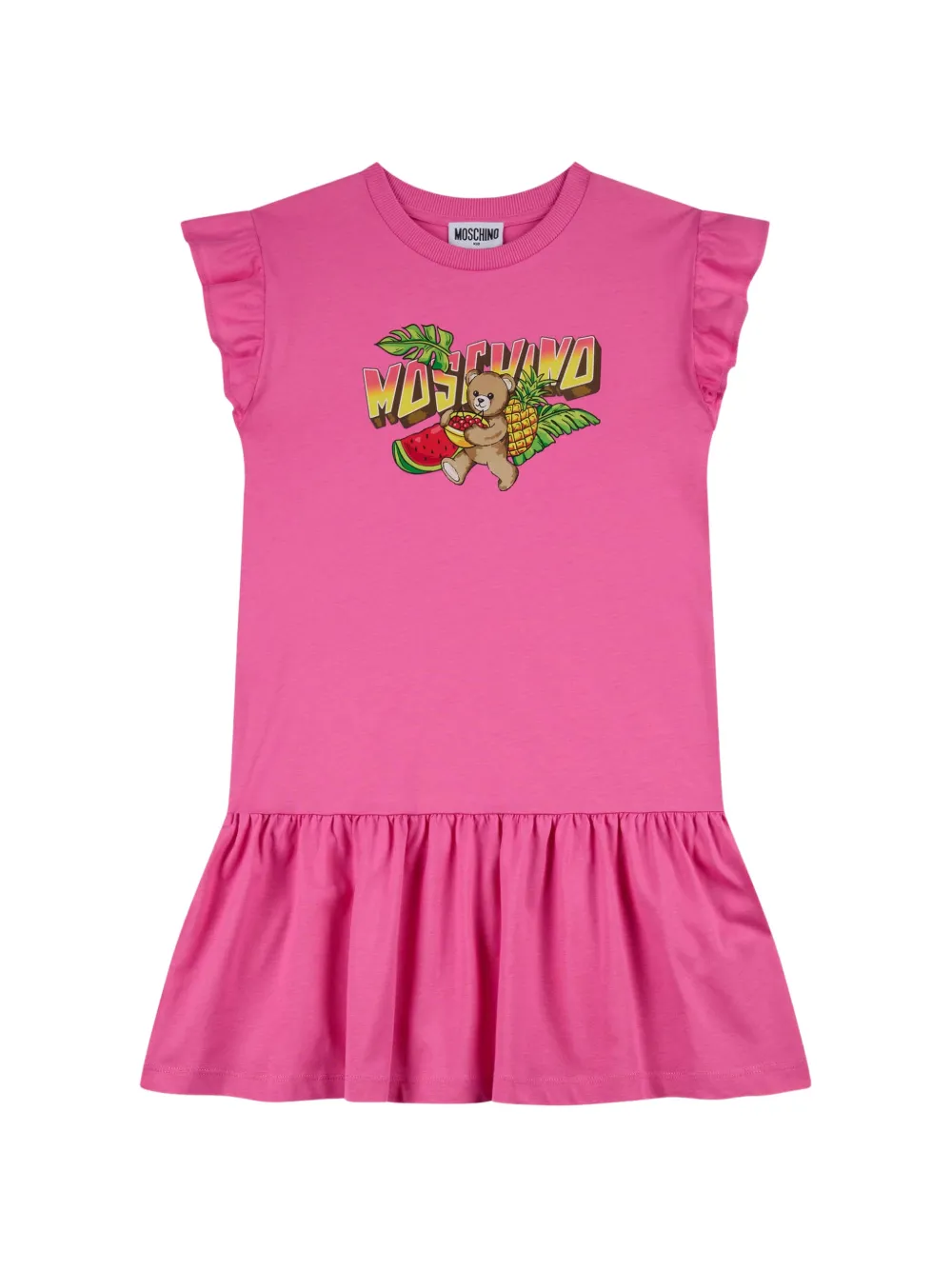 Moschino Kids ruffled print dress - Rosa