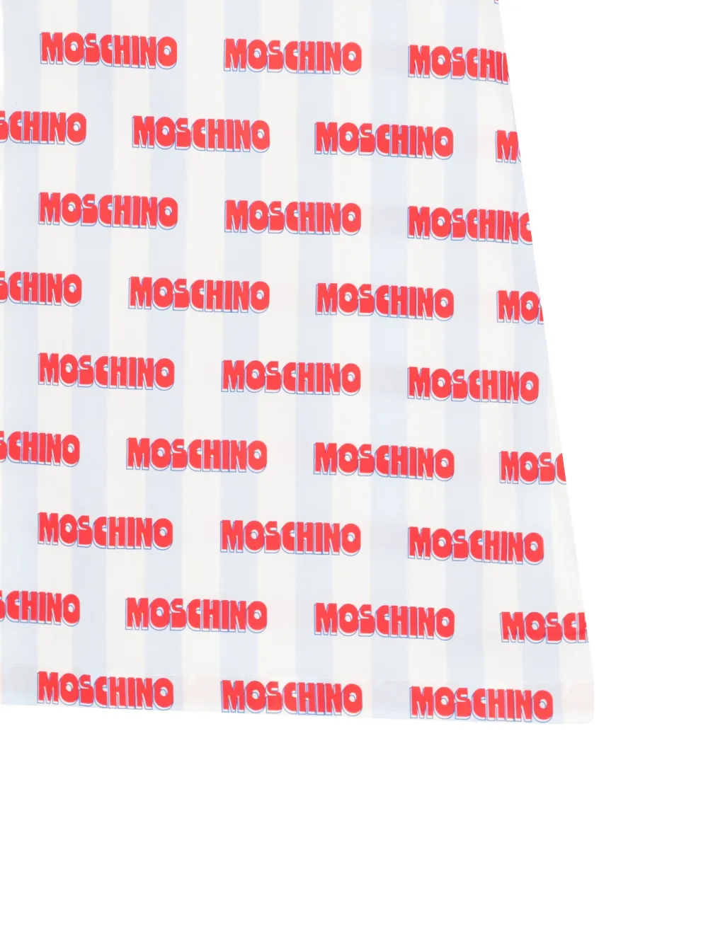 Moschino Kids Gestreepte jurk met logoprint Wit