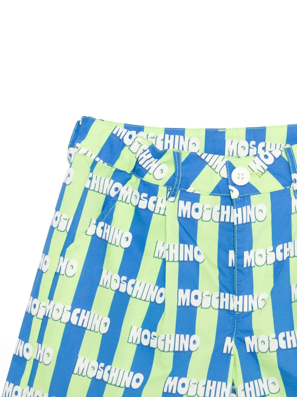 Moschino Kids Gestreepte shorts Blauw