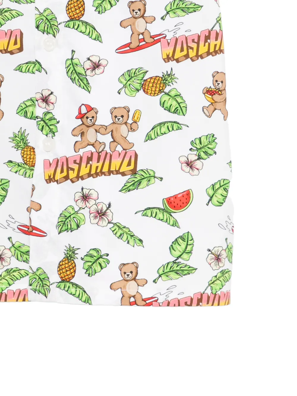 Moschino Kids Shirt met tropische print Wit