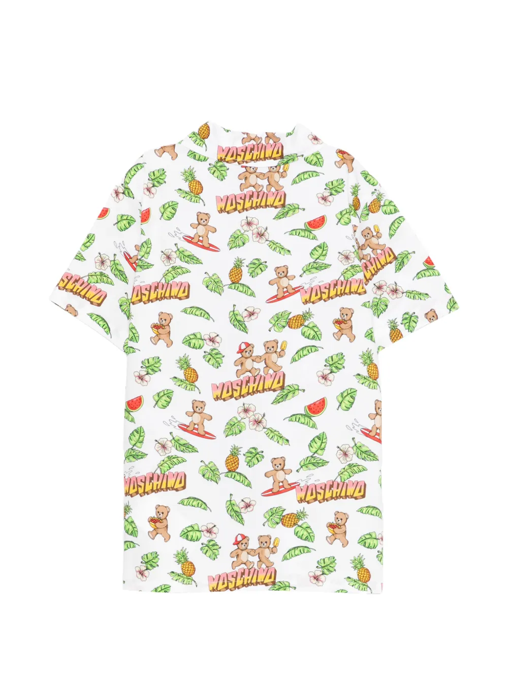Moschino Kids Shirt met tropische print Wit