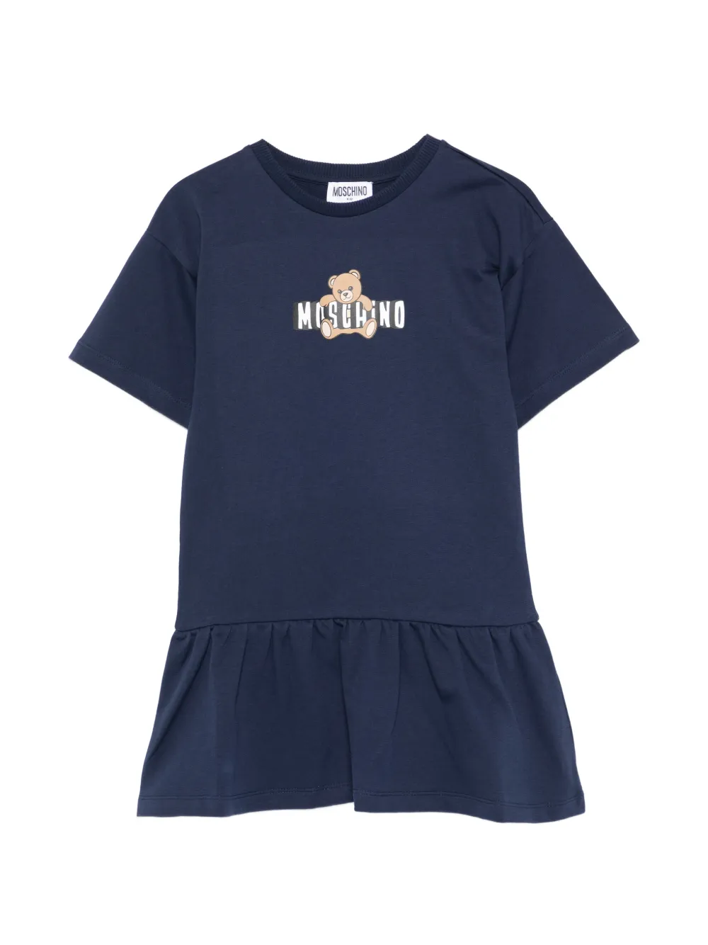 Moschino Kids Teddy Bear ruffled dress - Blau
