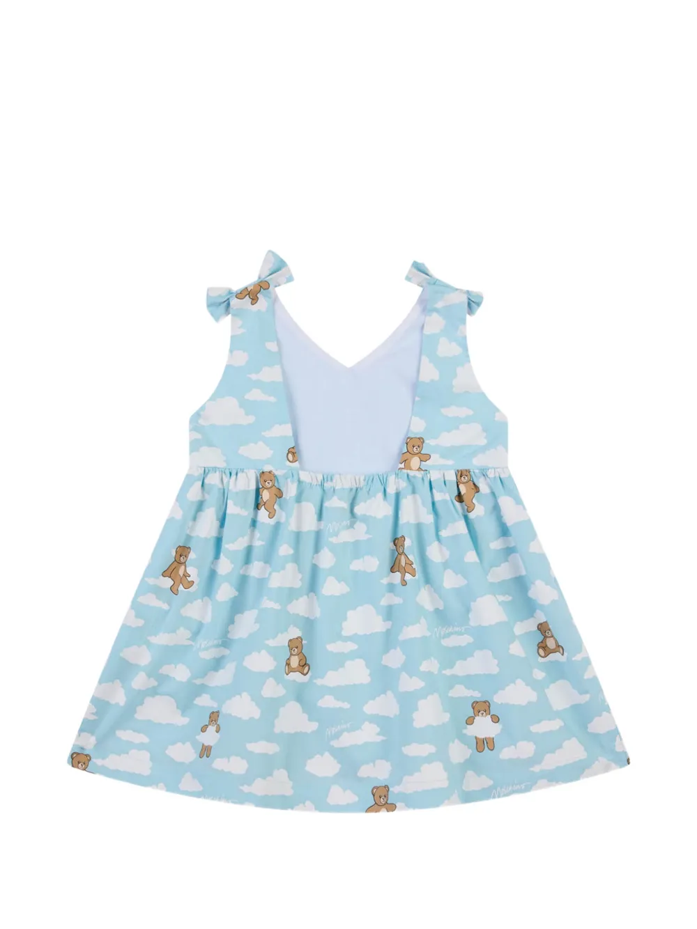  Moschino Kids Bow Cloud Print Dress - Blue 
