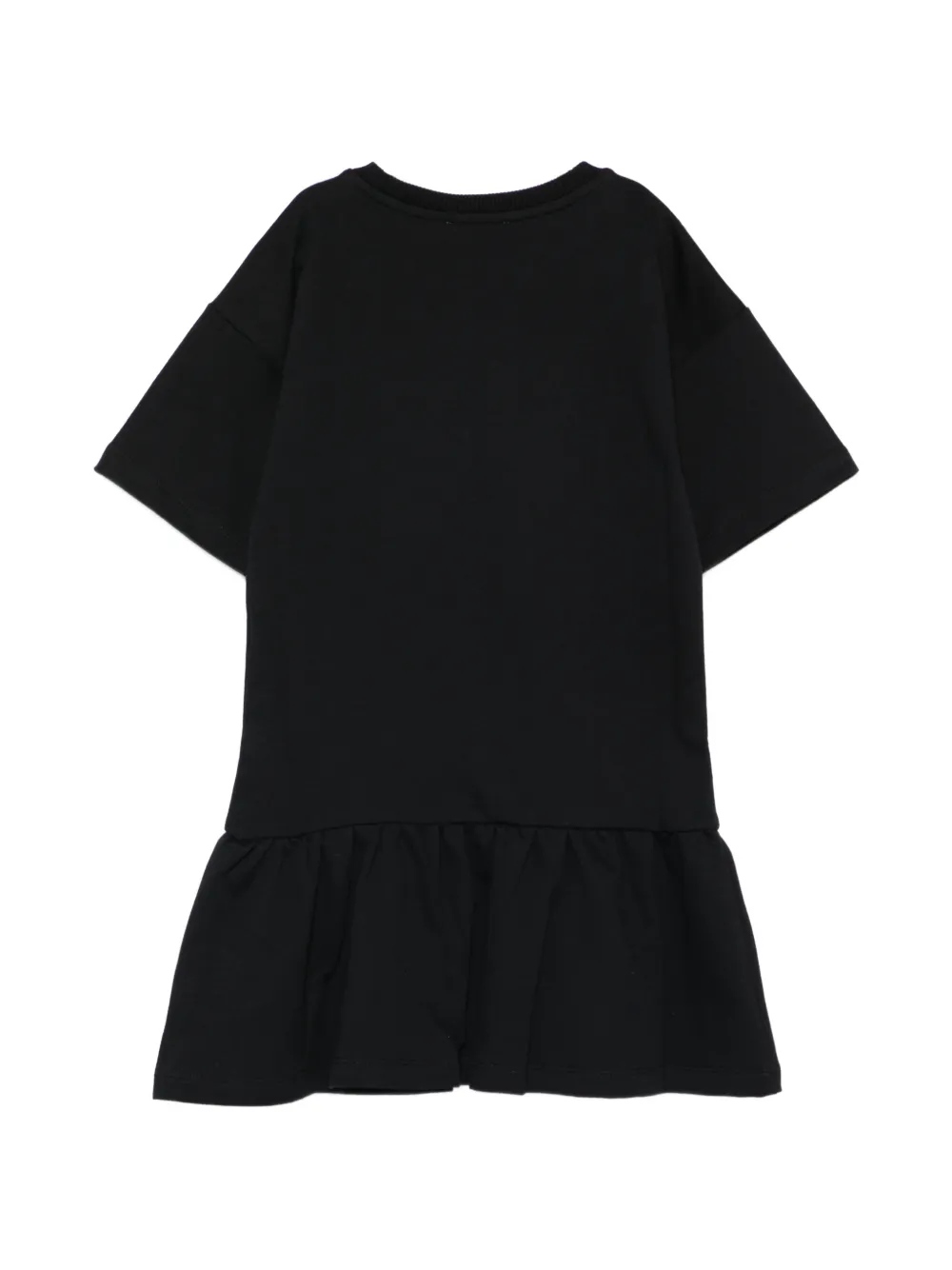 Moschino Kids Jurk met ruches-detail en beerprint Zwart