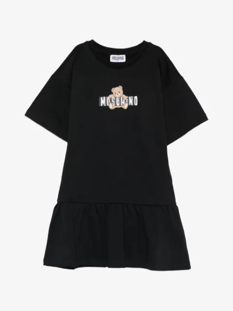 Moschino Kids robe volantée à motif ours