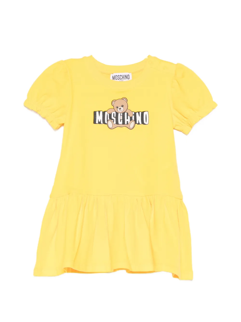 Moschino Kids puffed-sleeves dress - Giallo