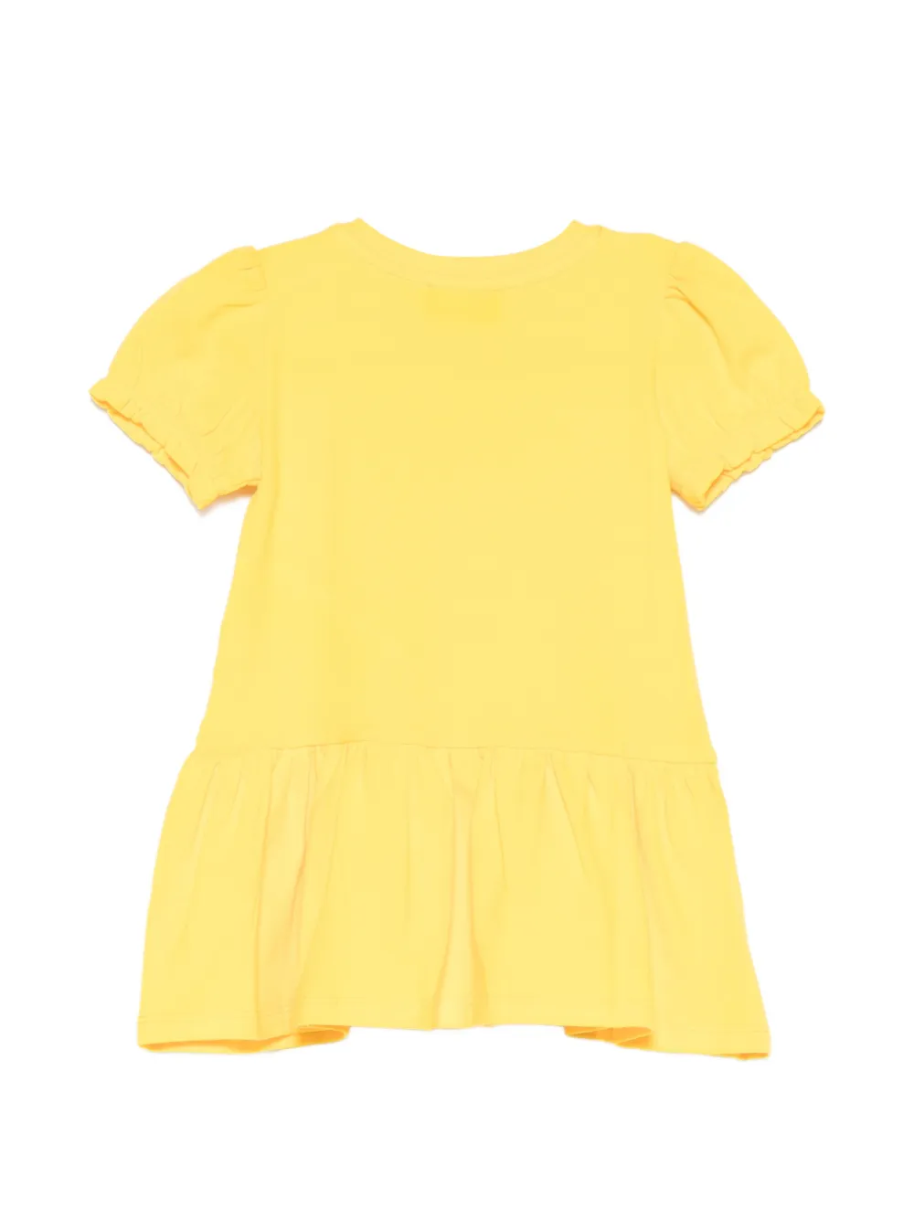 Moschino Kids Jurk met pofmouwen Geel