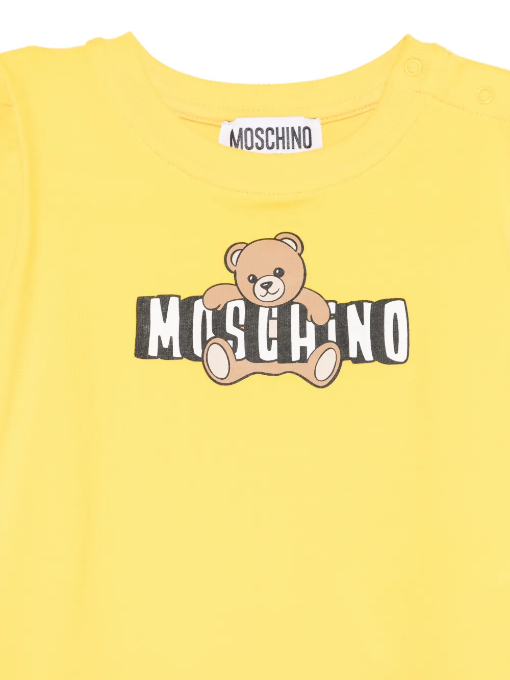 Moschino Kids Jurk met pofmouwen Geel
