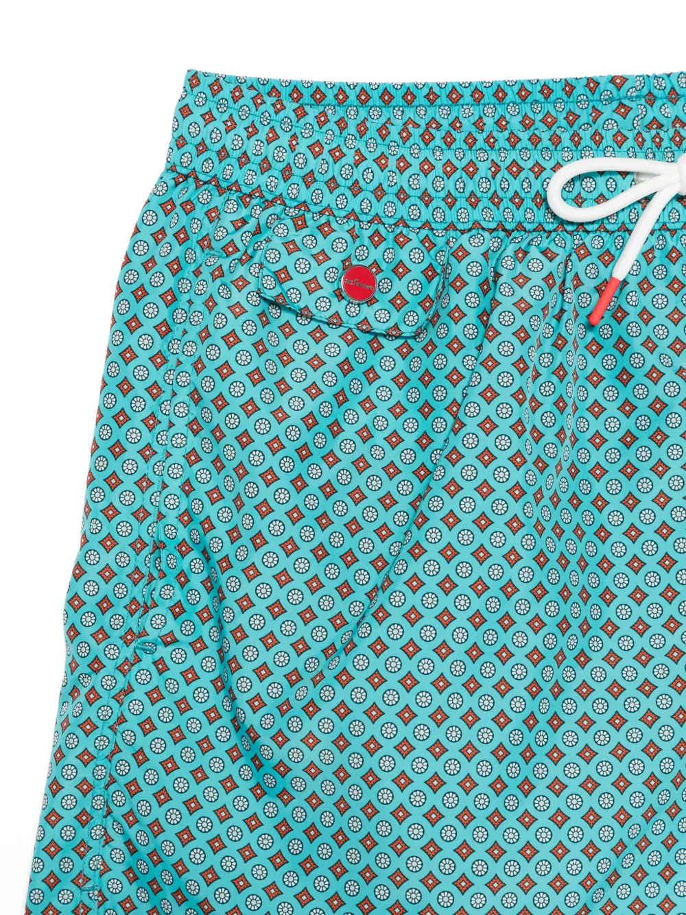 Kiton Zwembroek met geometrische print Blauw
