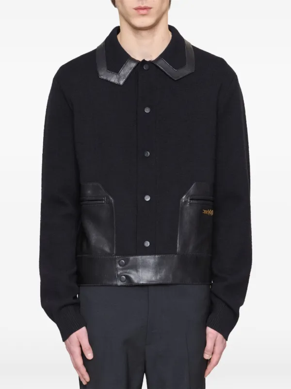 AMIRI レザーパッチ シャツジャケット | ブラック | FARFETCH JP