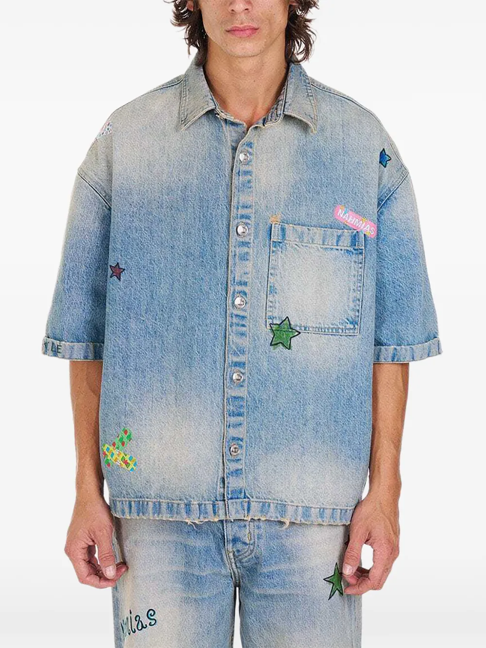 Nahmias denim bandaid shirt - Blau