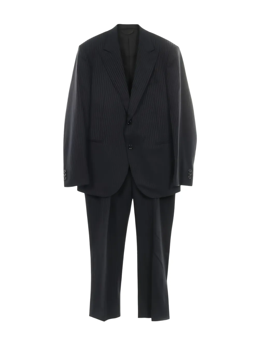 Pre-owned Louis Vuitton 2000s Stripe Single Breasted Suit In Black