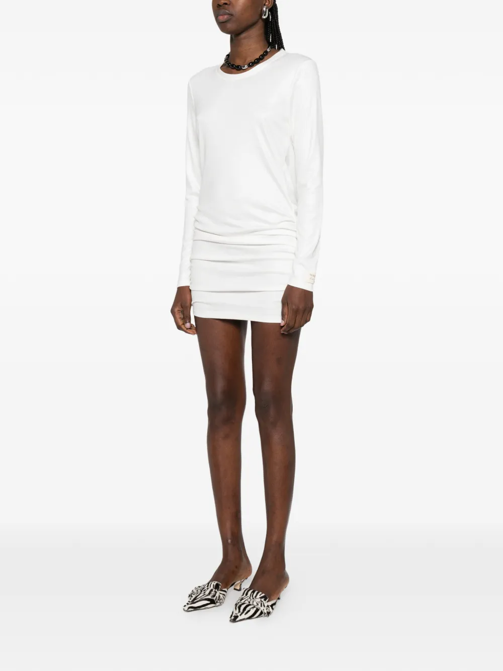 Patrizia Pepe Gedrapeerde mini-jurk Wit
