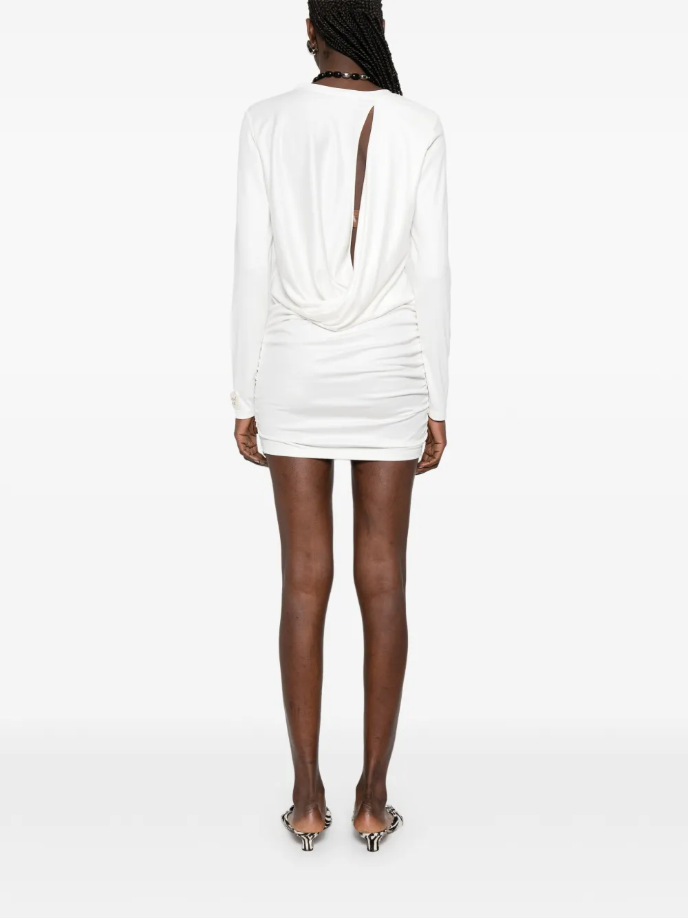 Patrizia Pepe Gedrapeerde mini-jurk Wit