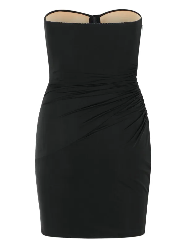 Blumarine Strapless Draped Mini Dress | Black | FARFETCH GE