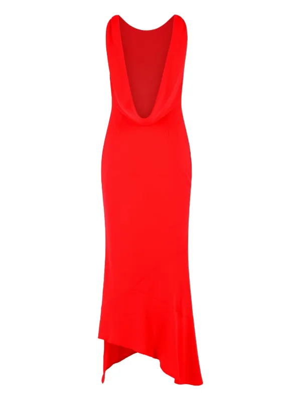 Andamane Carmen Open-back Midi Dress - Red