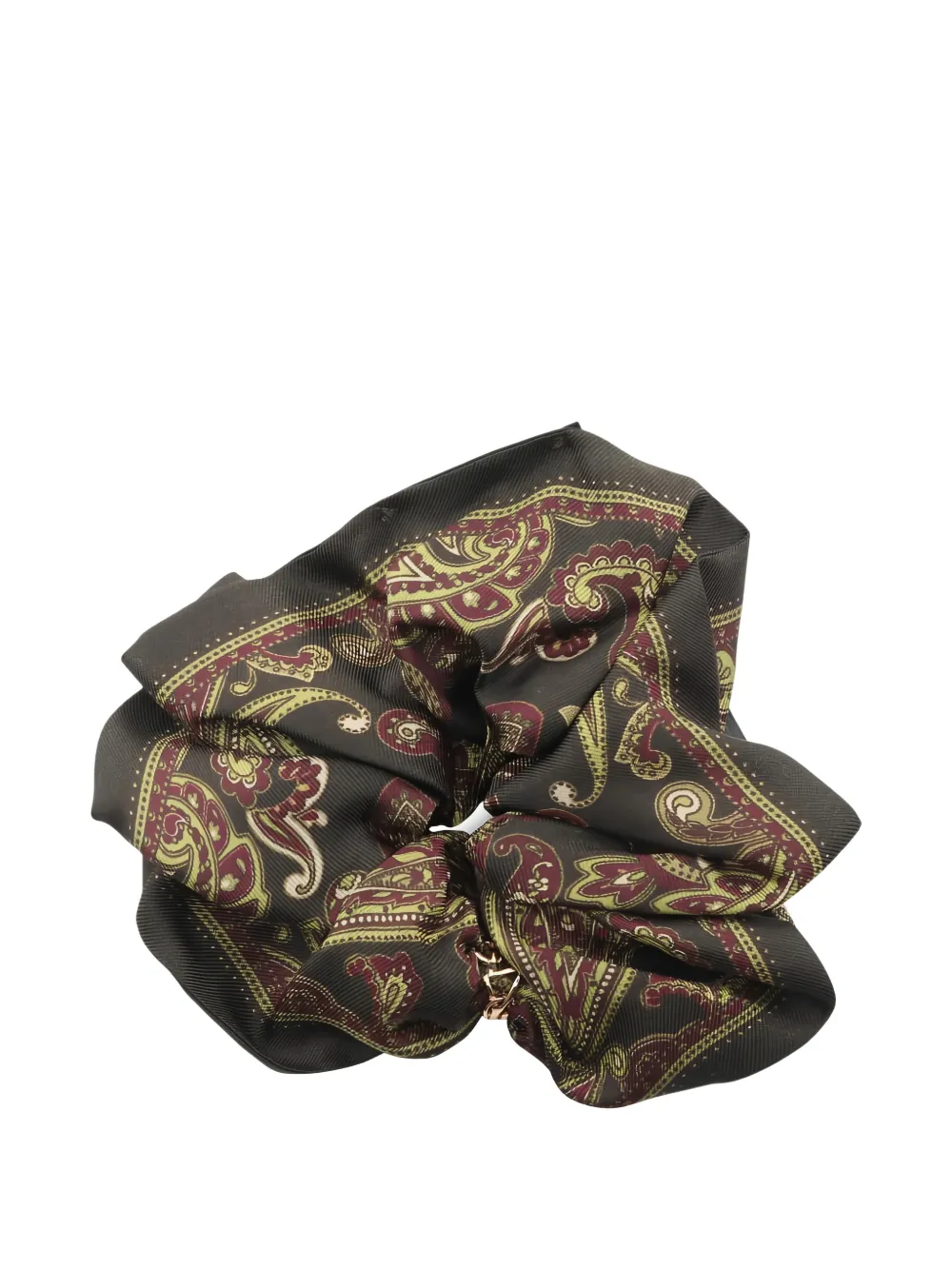 Saint Laurent Pre-owned 2020s Monogram Paisley Scrunchie in Black, view 2