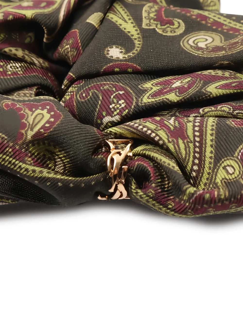 Saint Laurent Pre-owned 2020s Monogram Paisley Scrunchie in Black, view 3