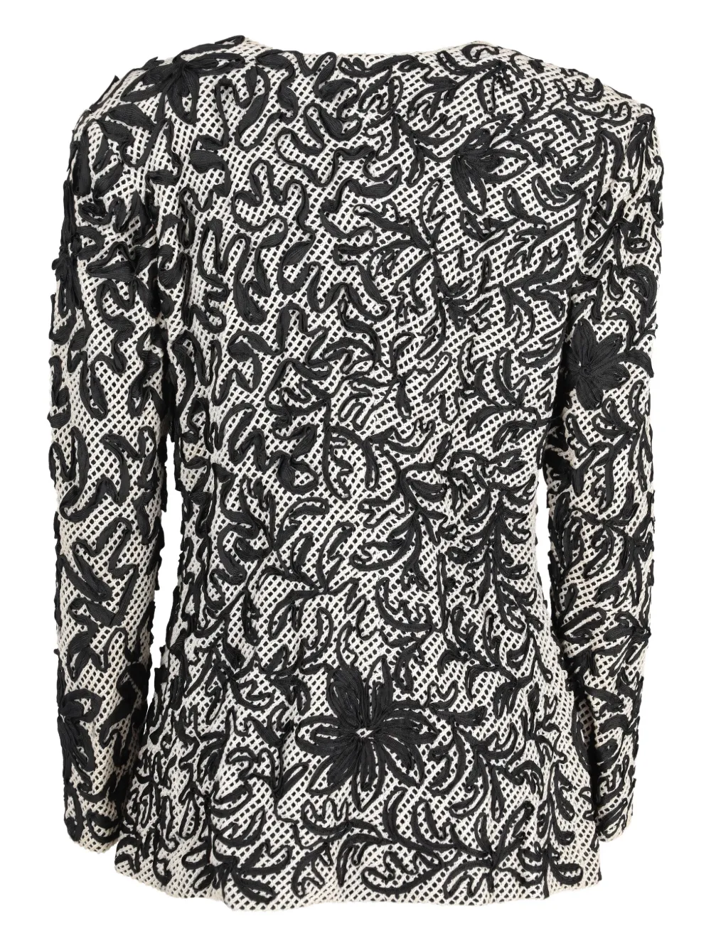  Mondrian Ricami Flower Coat - White 
