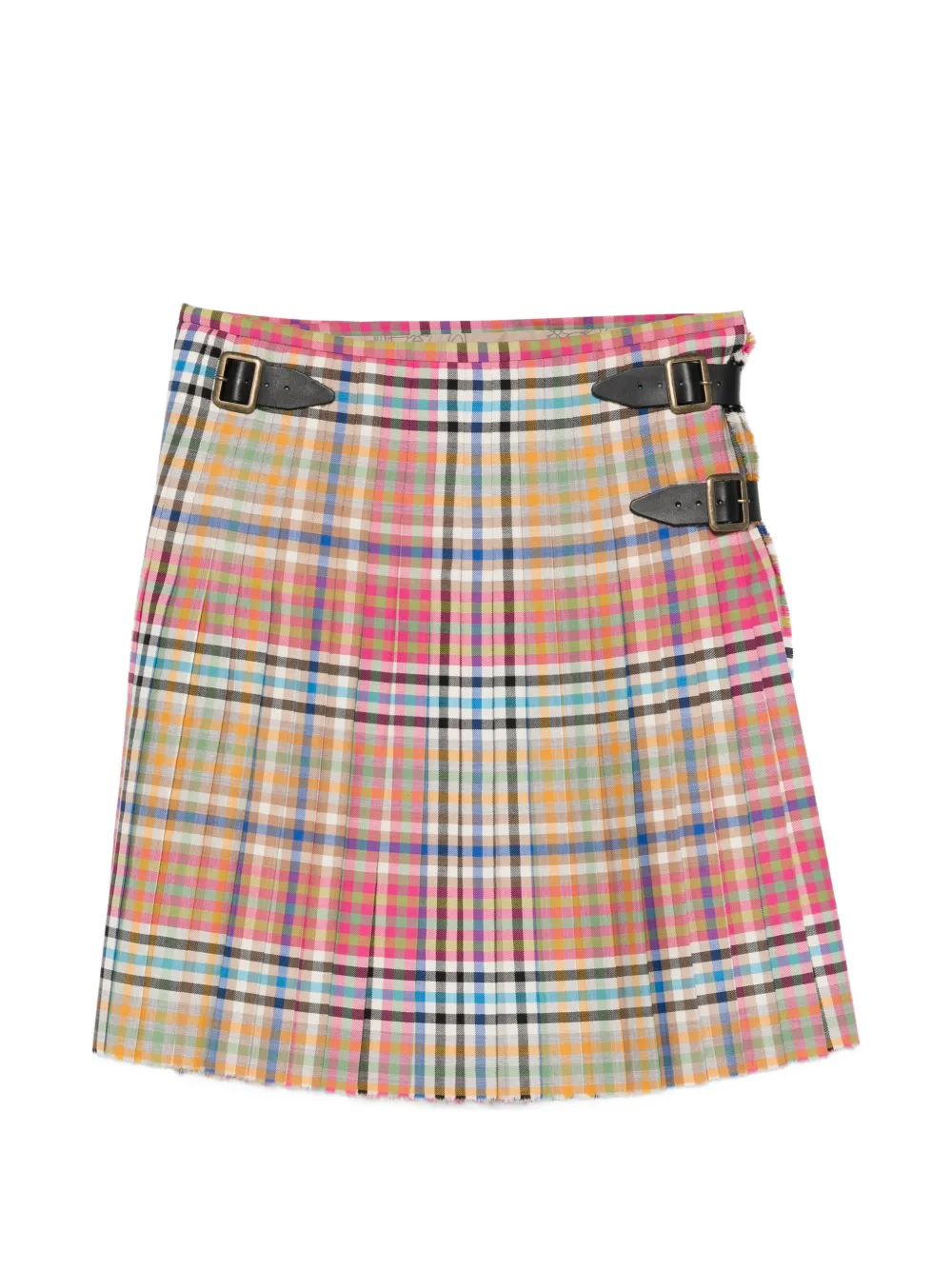 Vivienne Westwood Geruite rok met franje Beige