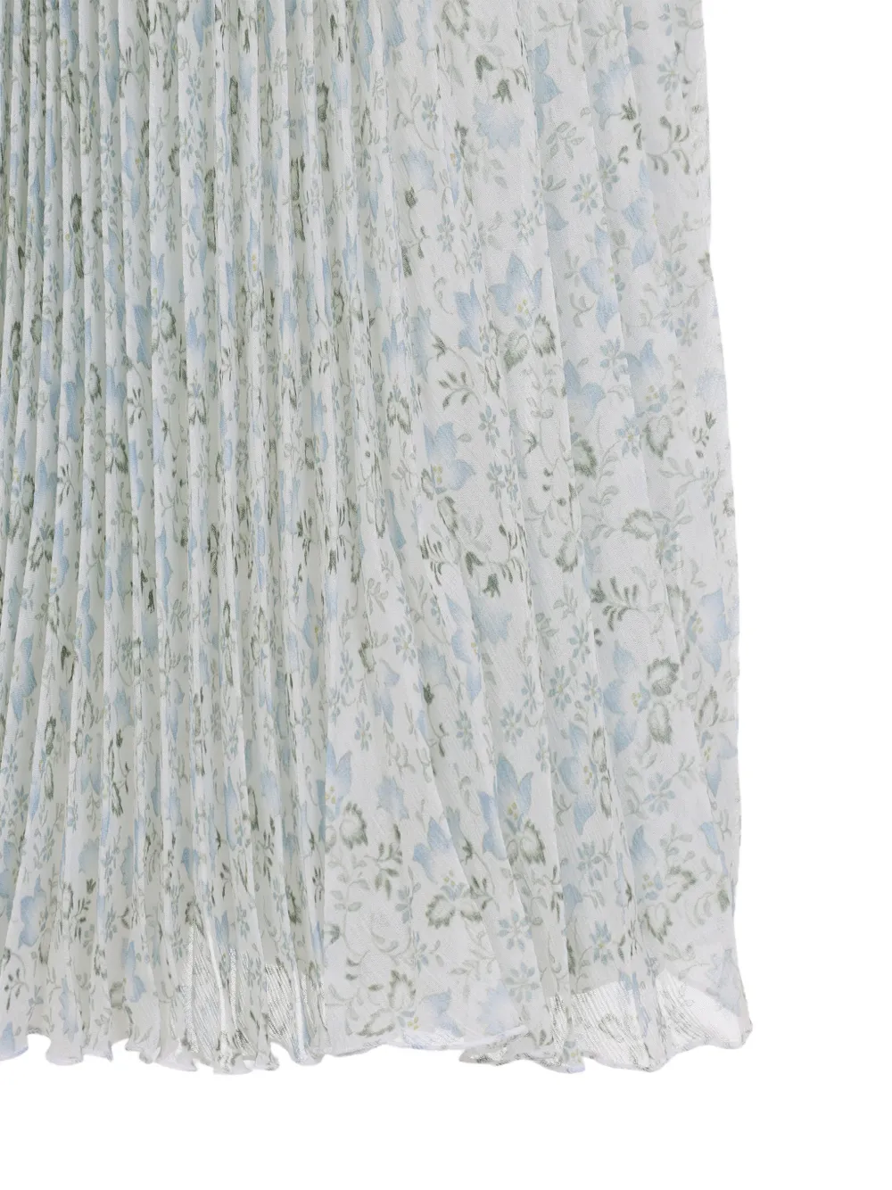 Floral-Pattern Pleated Midi Skirt