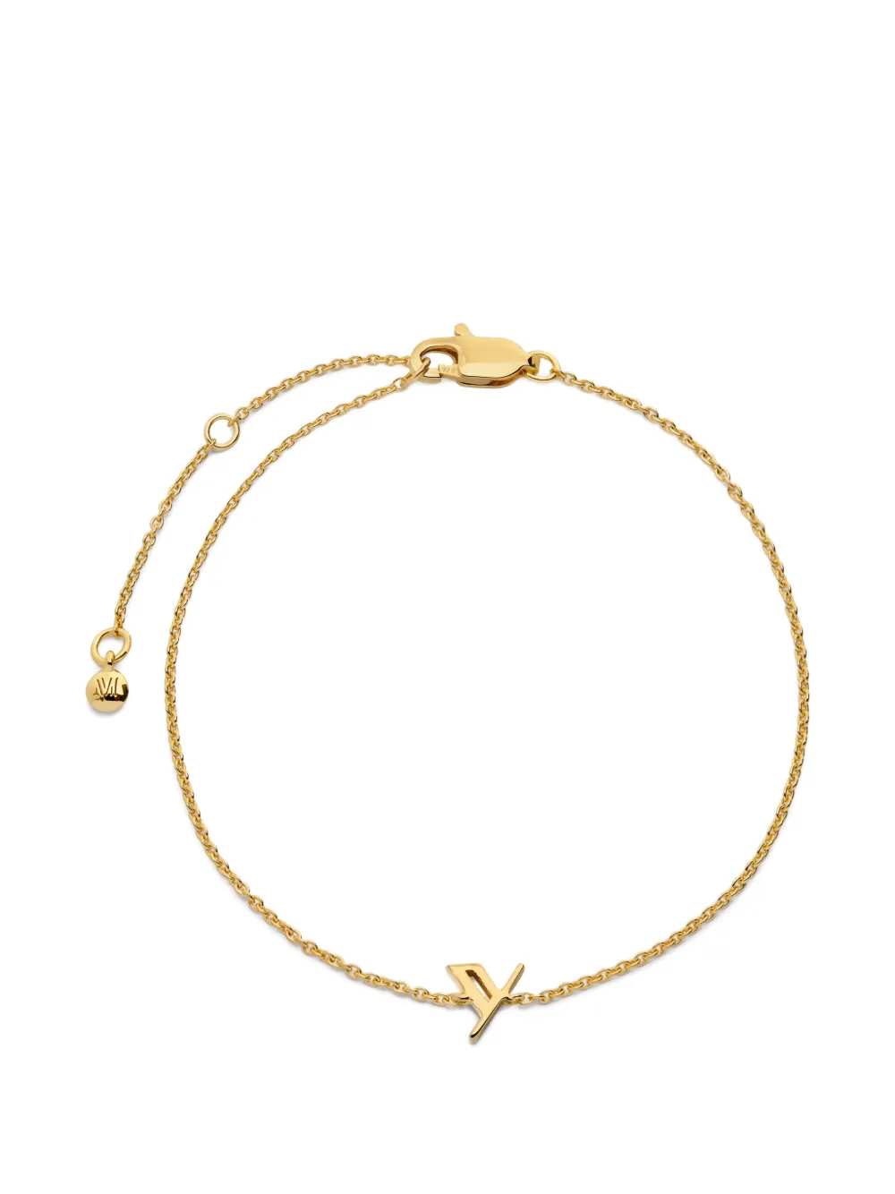 Monica Vinader Bracciale a catena con lettera Y - Oro