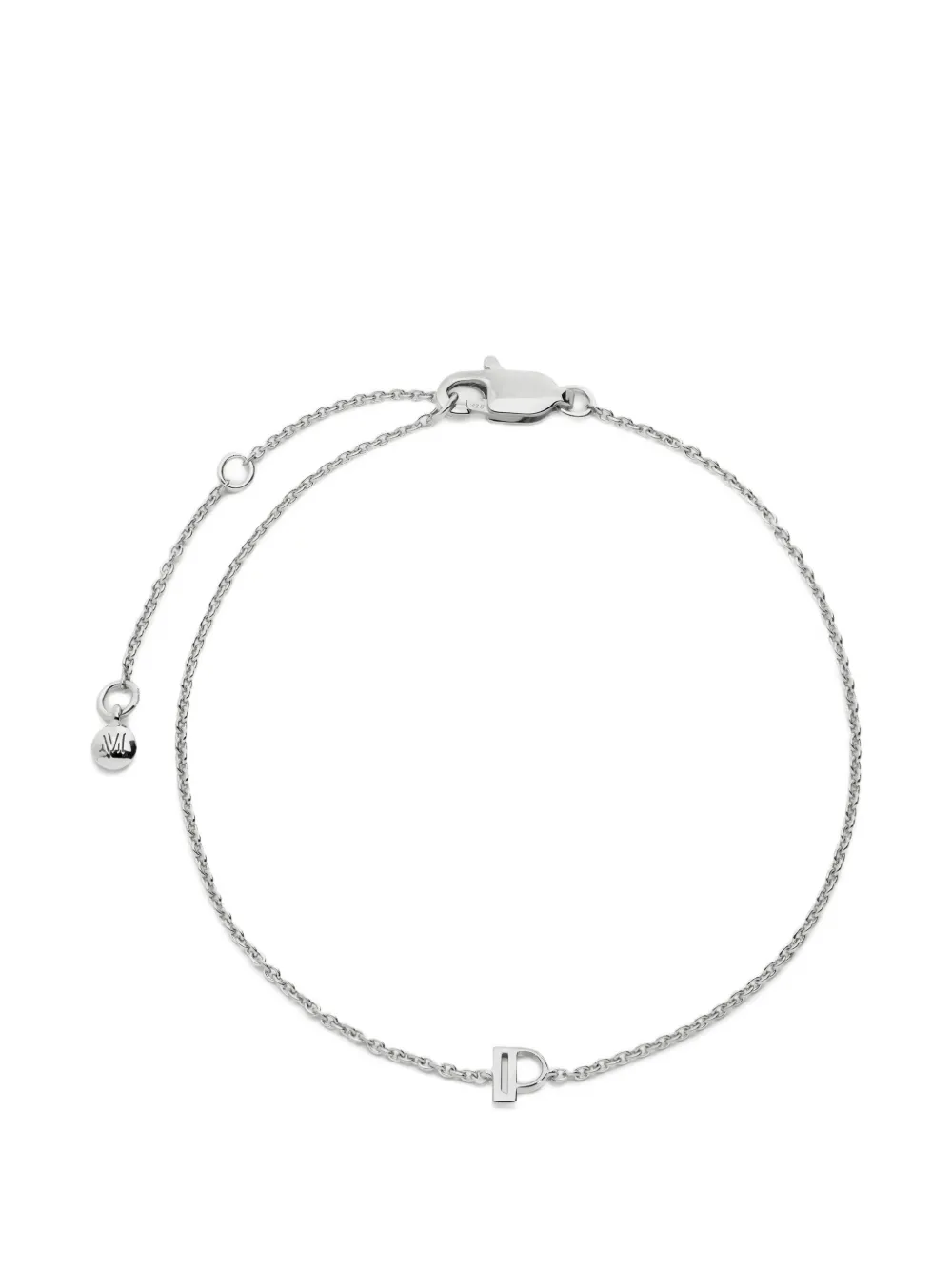Monica Vinader Bracciale a catena con lettera - Argento