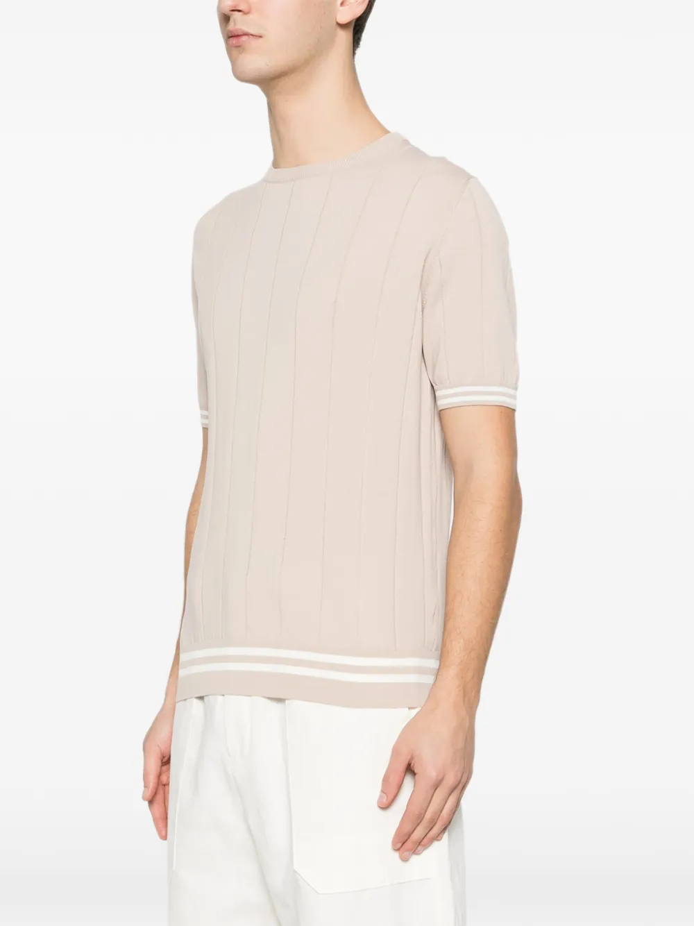  Panicale Ribbed Striped T-shirt - Neutrals 