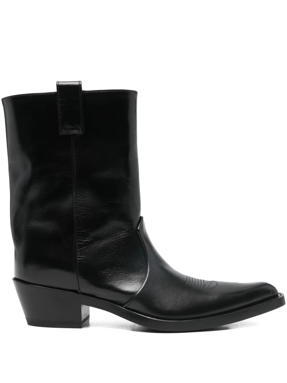 KHAITE pointed toe western boots - Schwarz