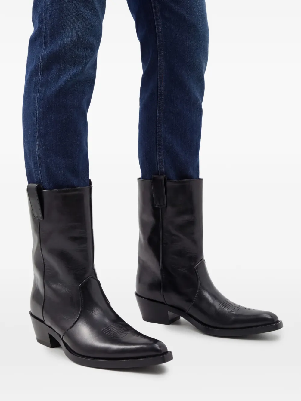 KHAITE Cowboylaarzen met puntige neus Zwart