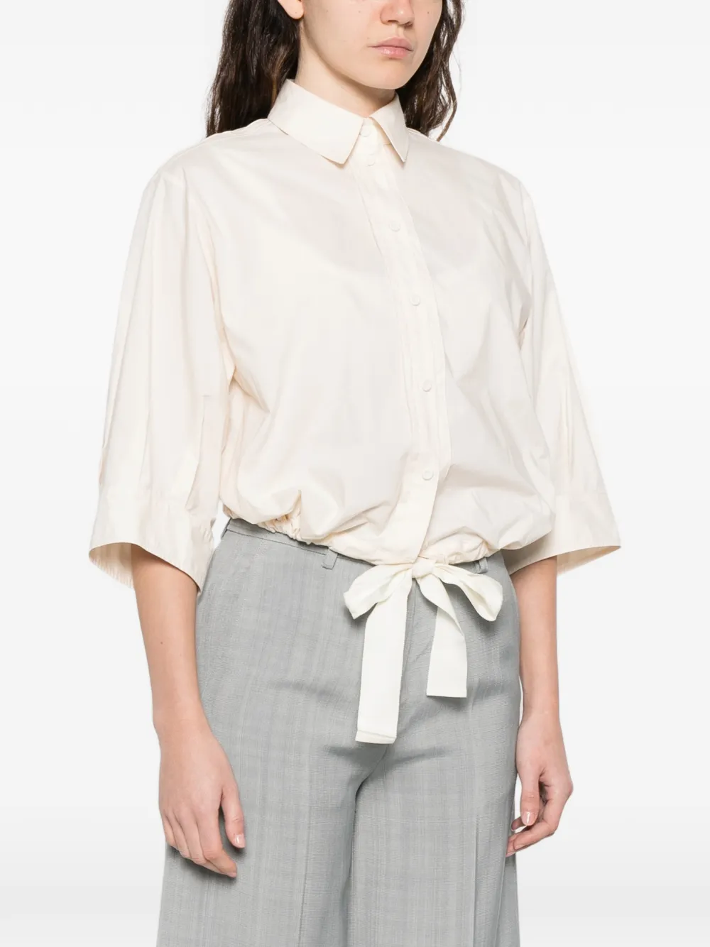  Forte Forte Drawstring-hem Shirt - Neutrals 