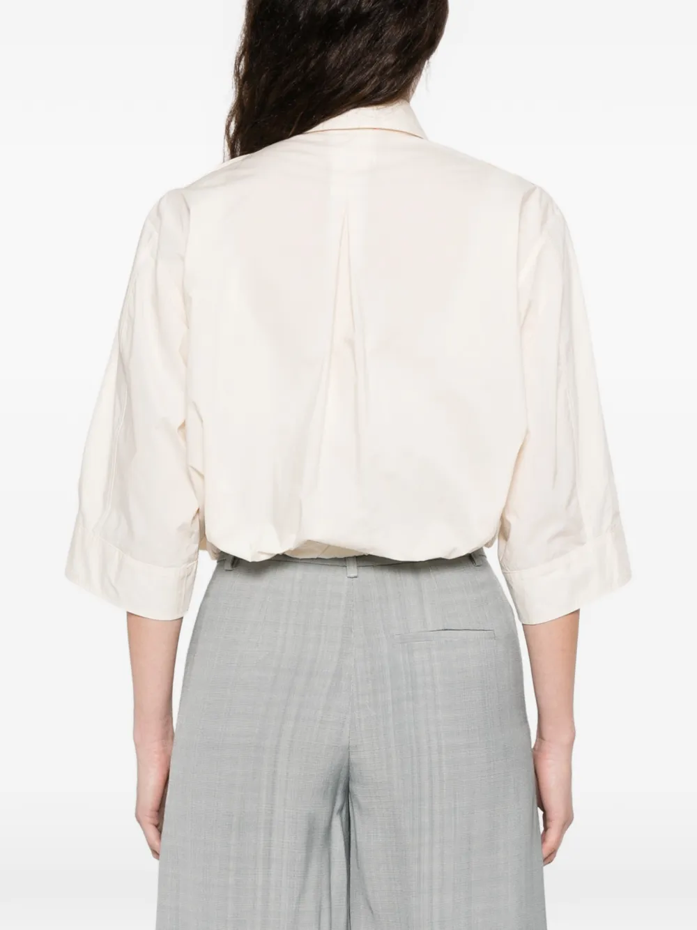 Forte blouse met trekkoord Beige