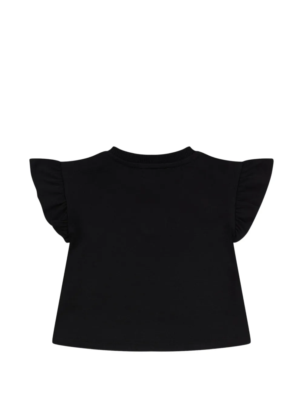 Moschino Kids T-shirt met ruches en beerapplicatie Zwart