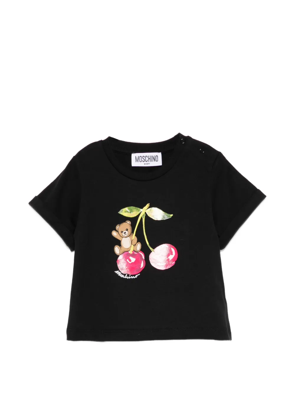 Moschino Kids cherry-print T-shirt - Nero