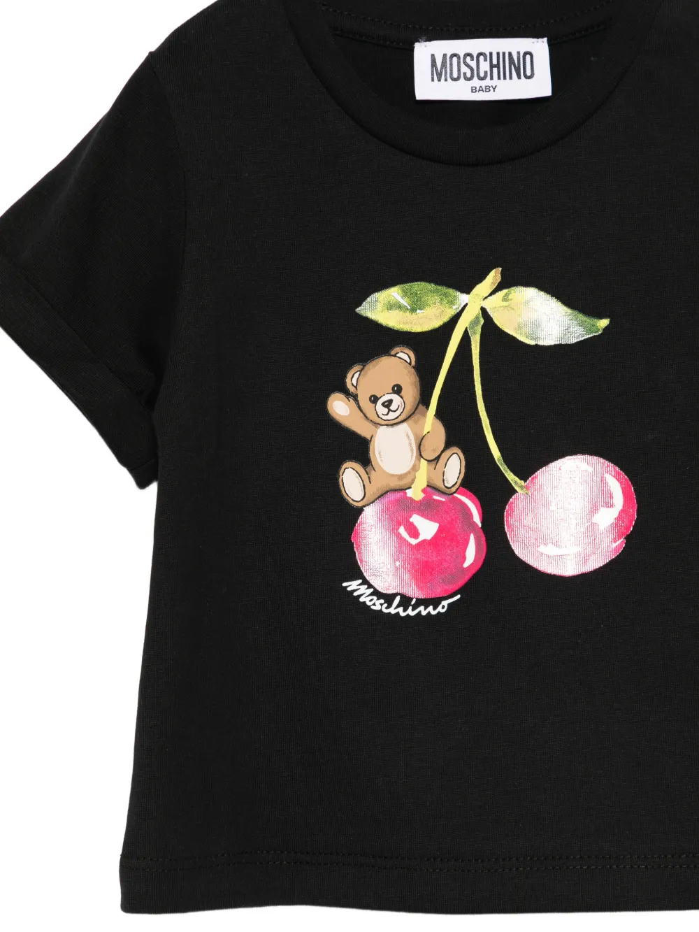 Moschino Kids T-shirt met kersenprint Zwart