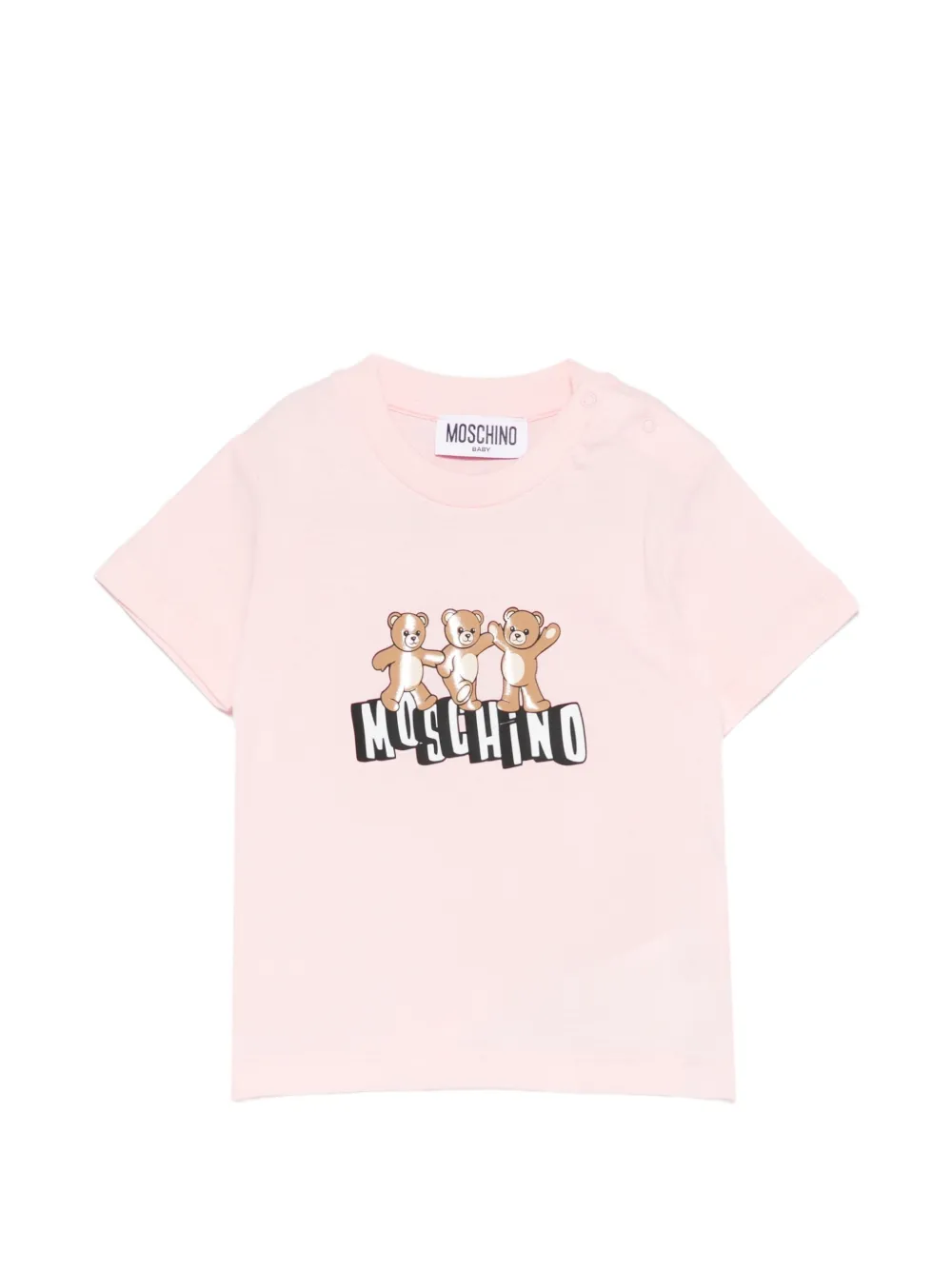 Moschino Kids teddy-print T-shirt - Rosa