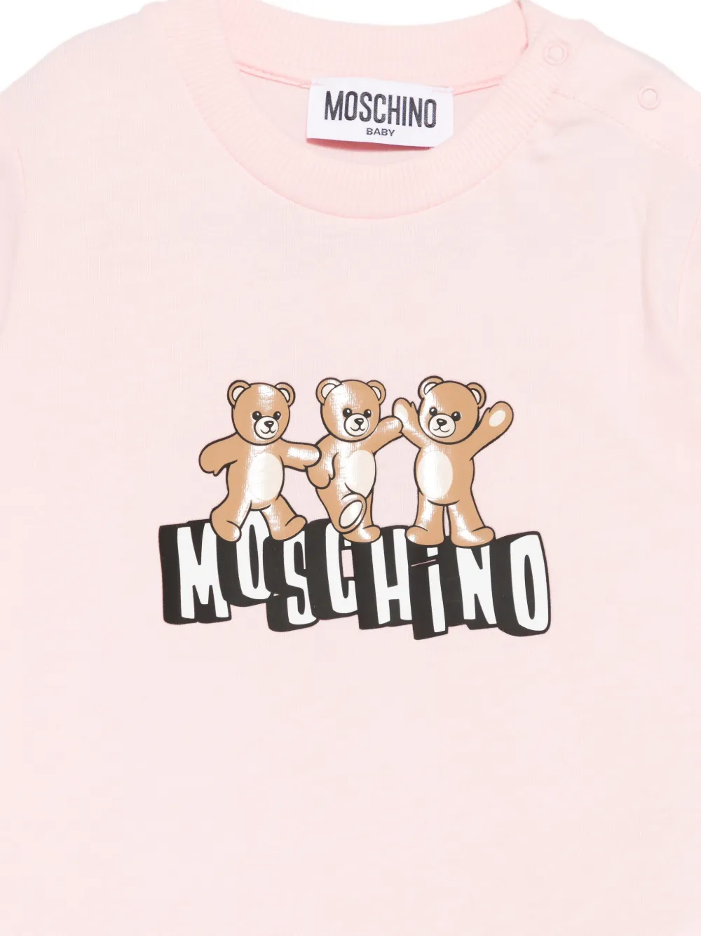 Moschino Kids T-shirt met teddybeerprint Roze