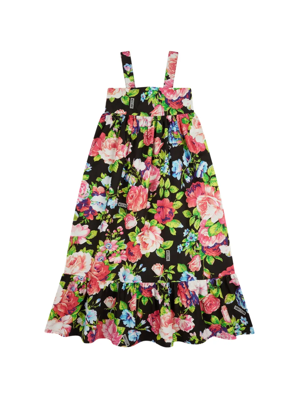 Moschino Kids floral strap dress - Schwarz